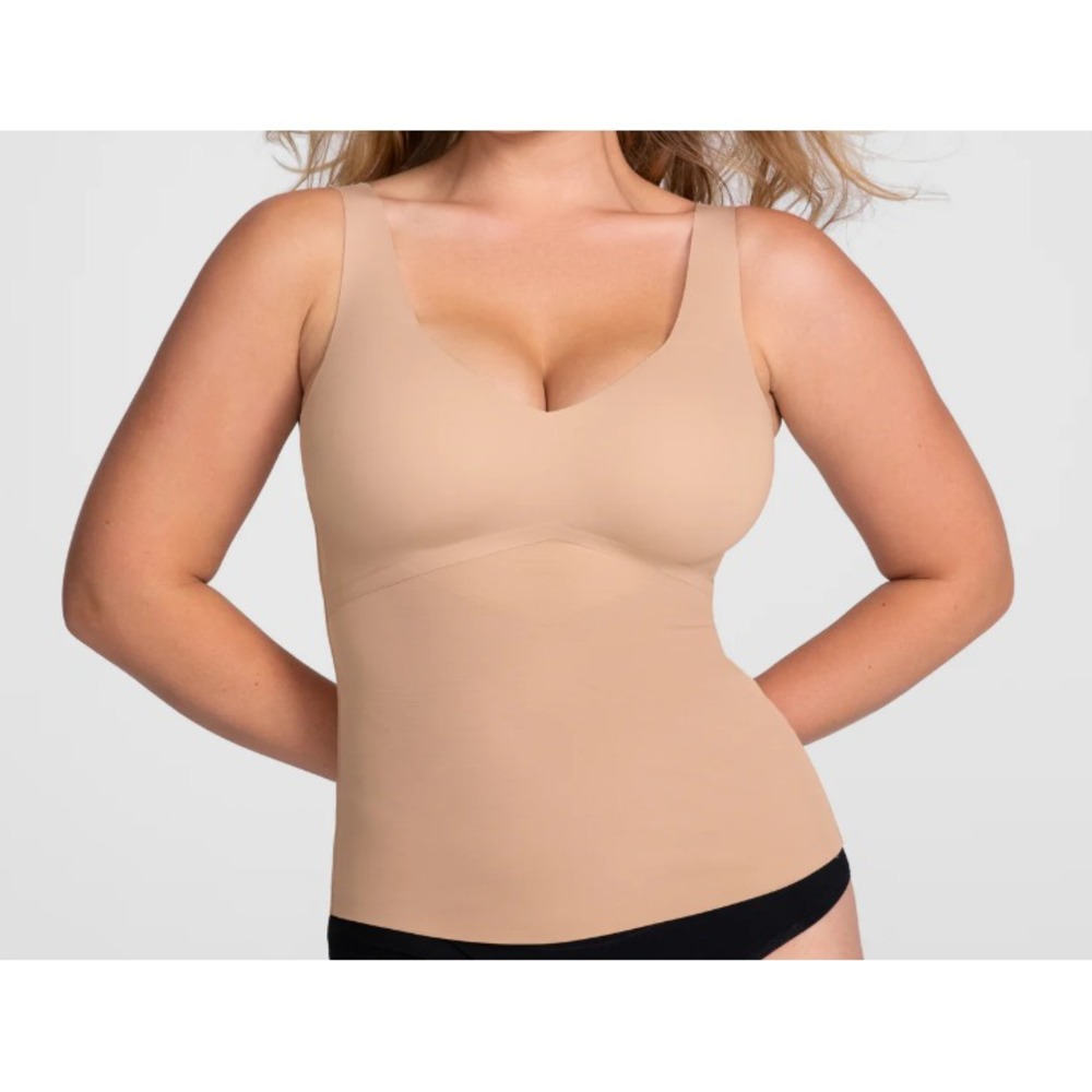 Honeylove Liftwear Tank Top Shapewear Size XL Sand Nude Wide Straps